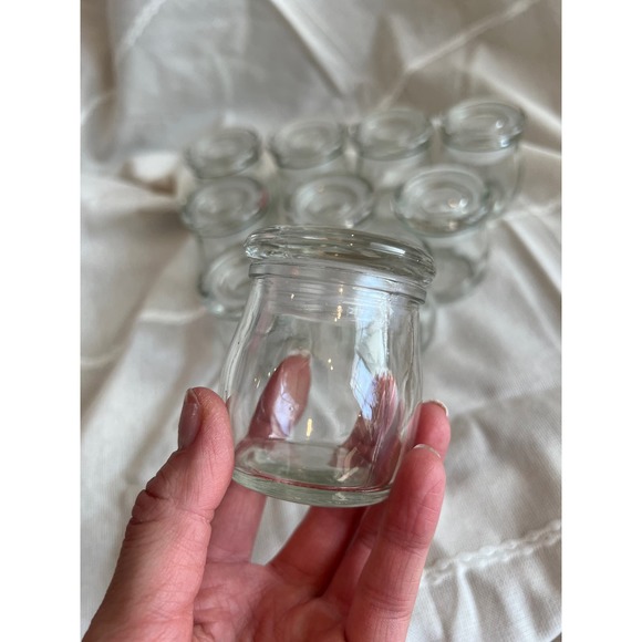 10 glass Apothecary jars with glass lid 2 ounce glass jar for candles - Picture 6 of 9